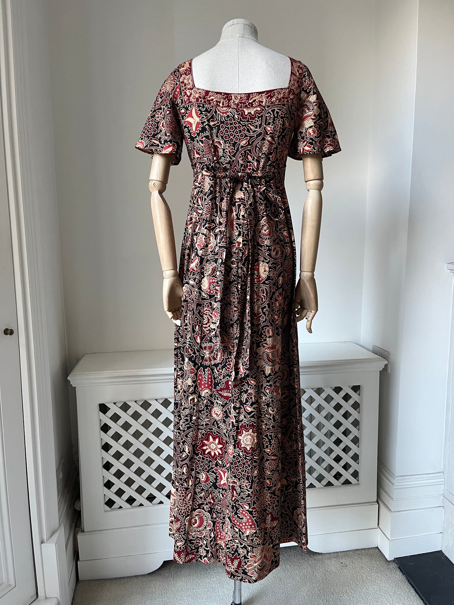 1970s 'Clothes by Samuel Sherman' Indian Block Print Style Dress