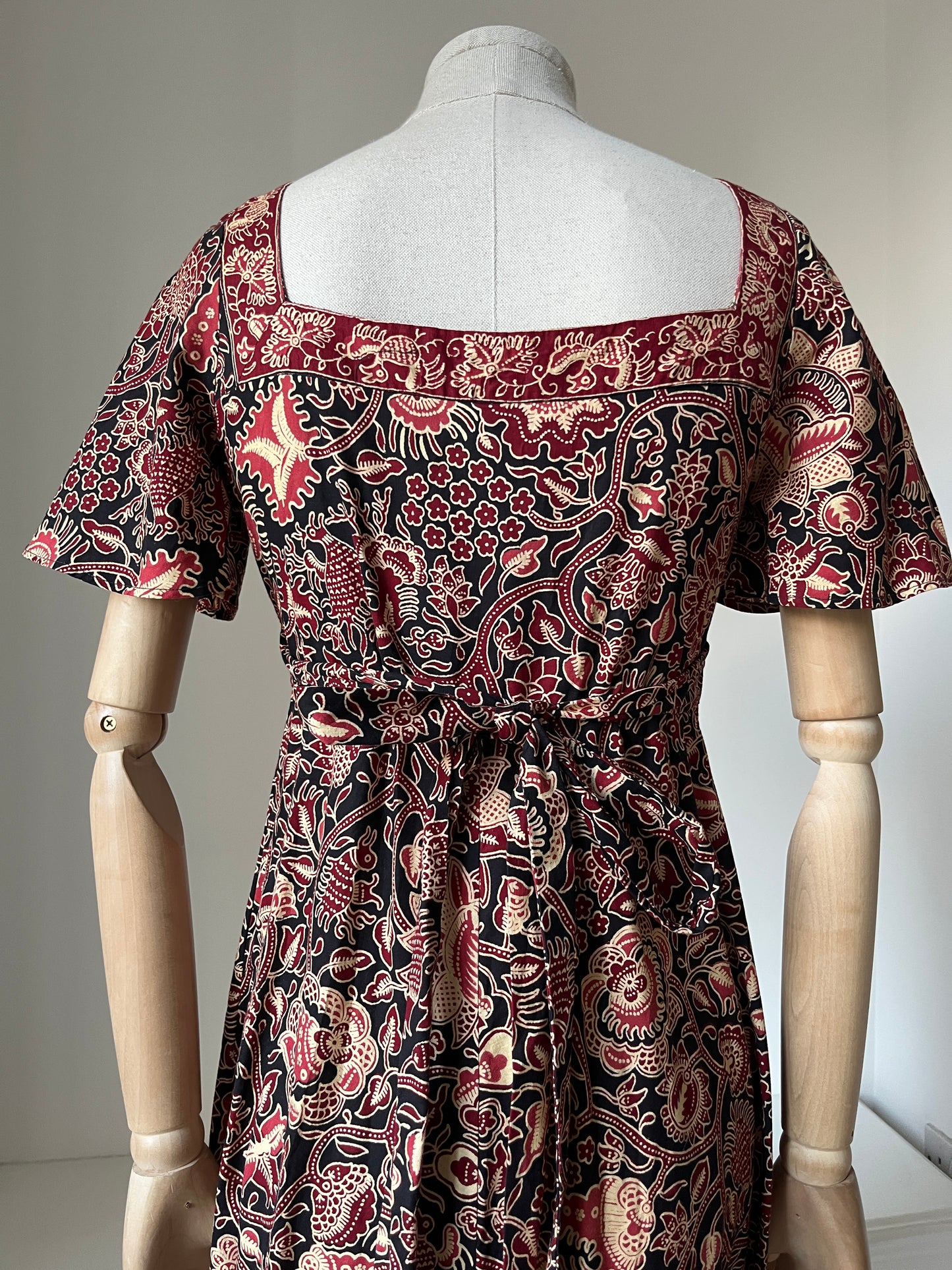 1970s 'Clothes by Samuel Sherman' Indian Block Print Style Dress