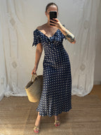 2000s Pure Silk Polka Dot Dress