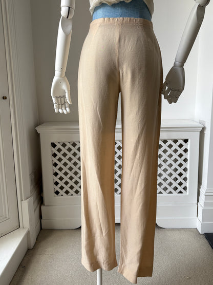1990s Cream Silk Trousers