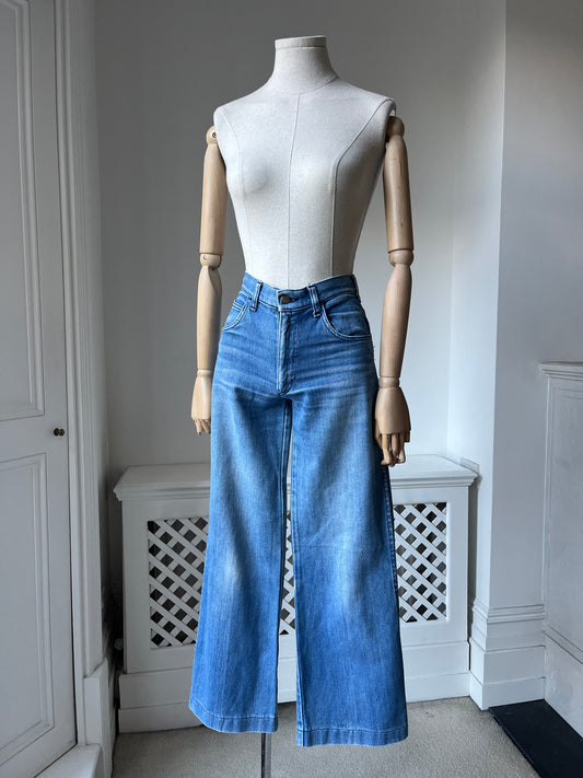 1970s Light Blue Wide Leg Jeans