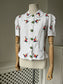 1930s Floral Embroidered Linen Weave Blouse