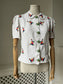 1930s Floral Embroidered Linen Weave Blouse