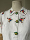 1930s Floral Embroidered Linen Weave Blouse