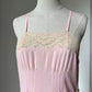 1940s Candy Floss Pink Midi Pink Slip with Lace