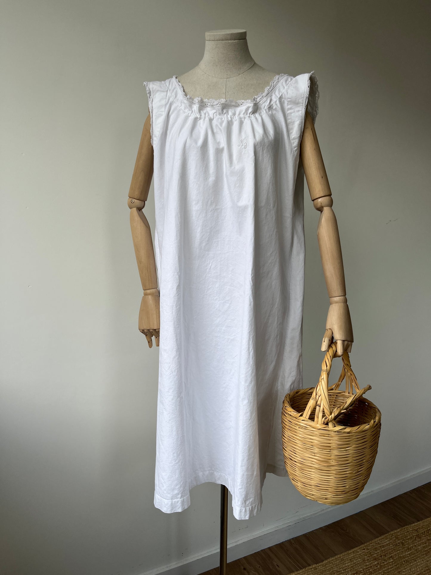 1900s Cotton Smock Nightdress