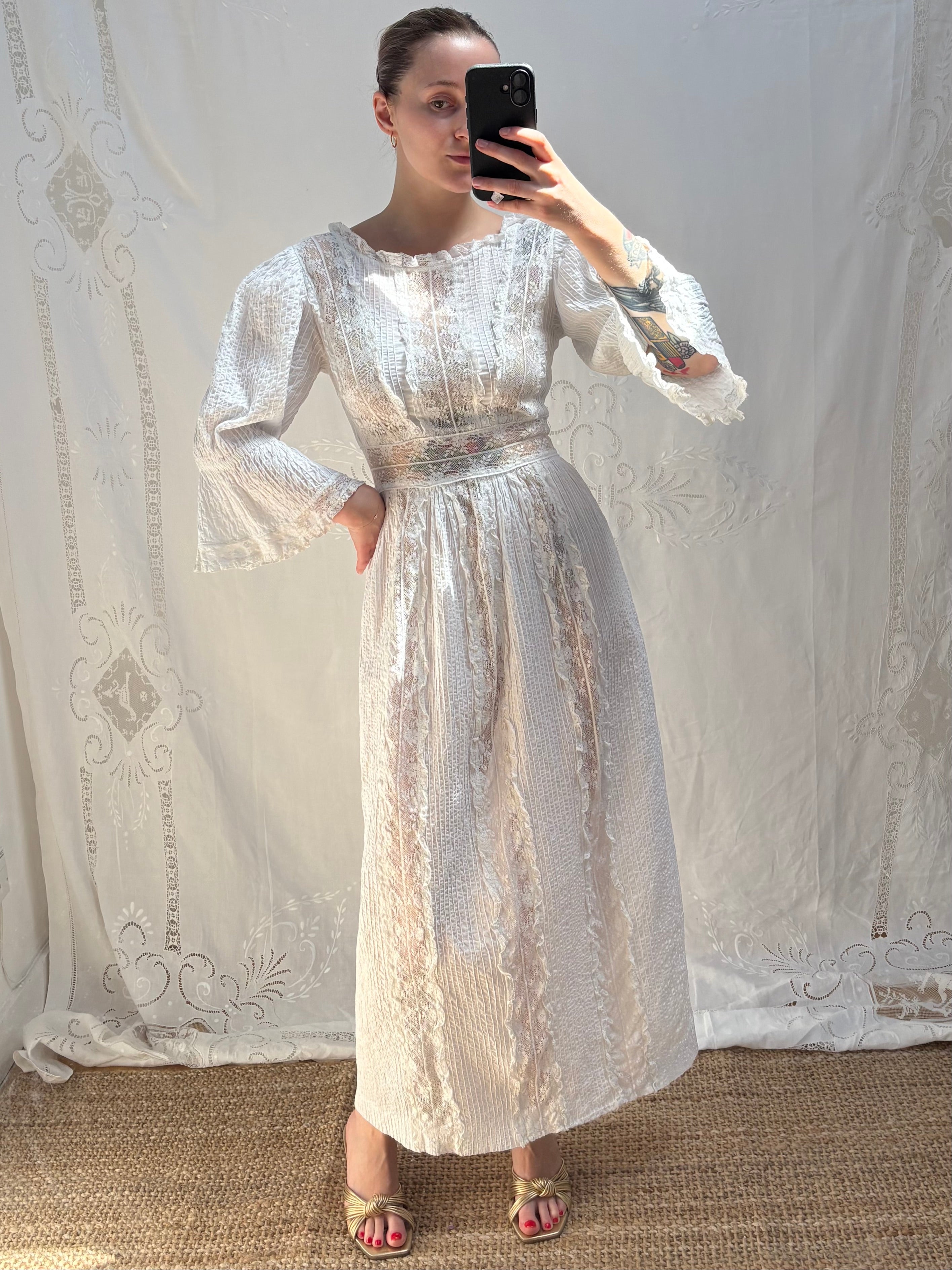 1970s Pure Cotton Mexican Dress