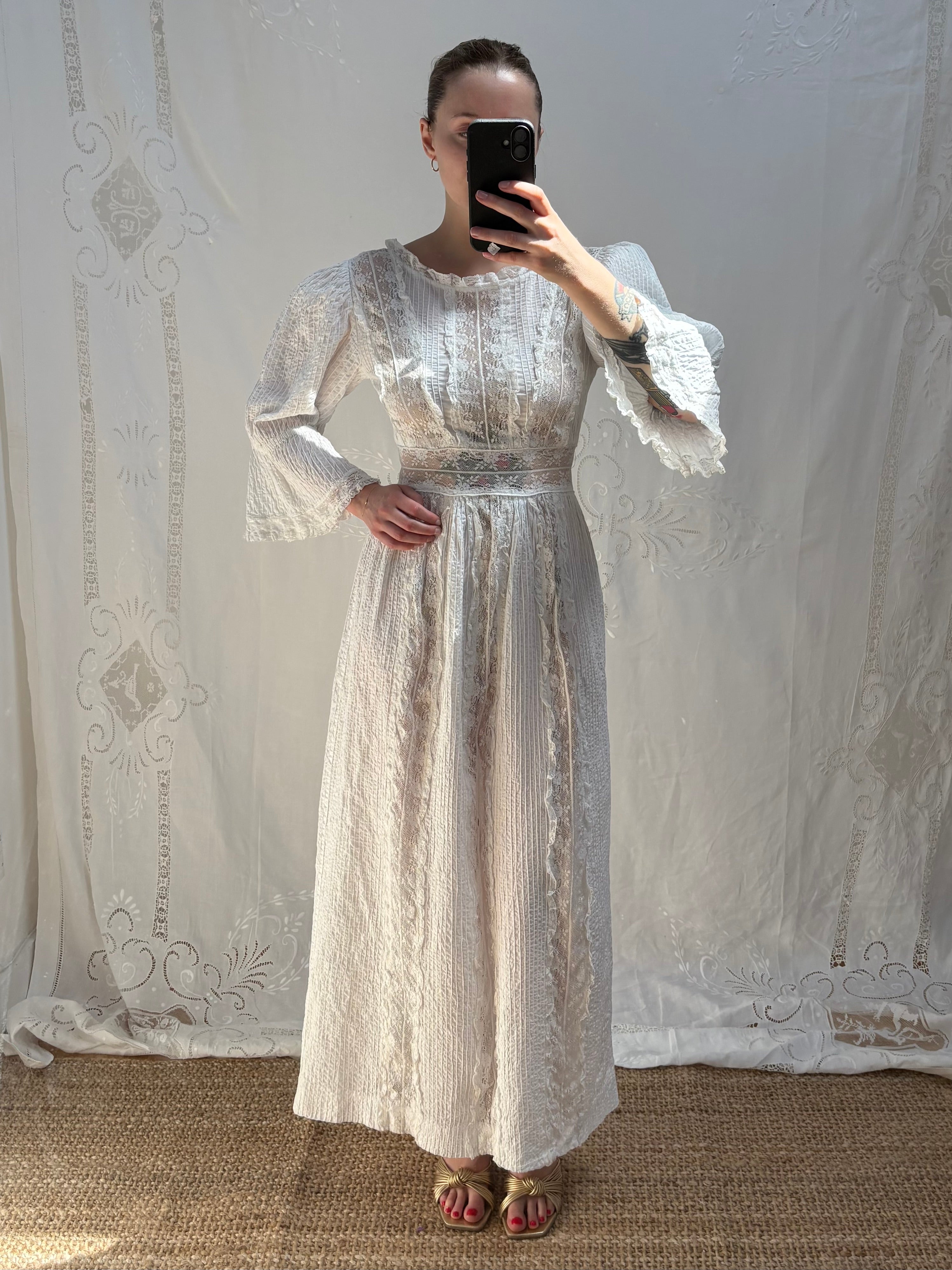 1970s Pure Cotton Mexican Dress