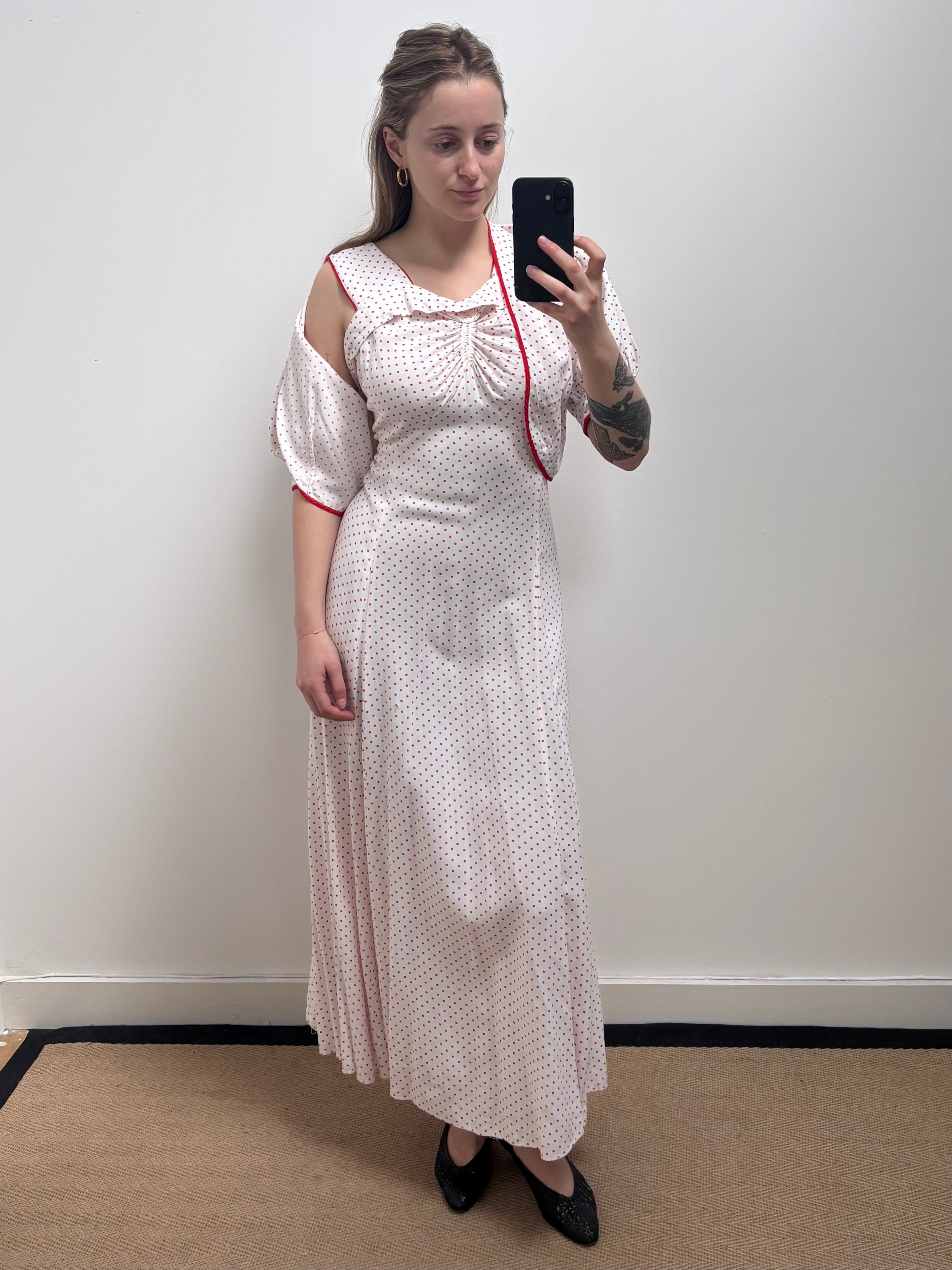 1930s Cotton Matching Dress Set