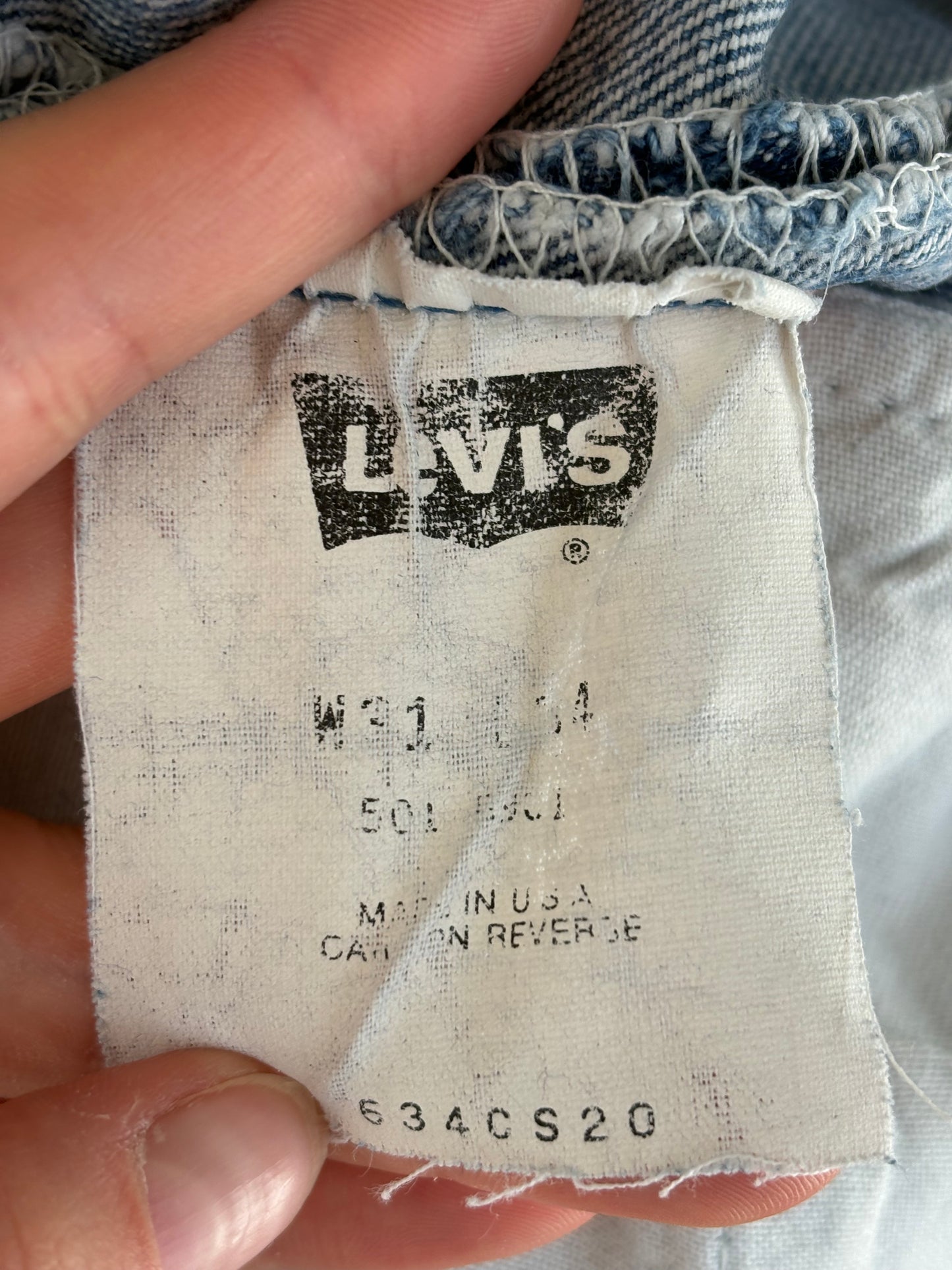 1990s 'Levi's' 501 Straight Leg Jeans with Thrashed Hems