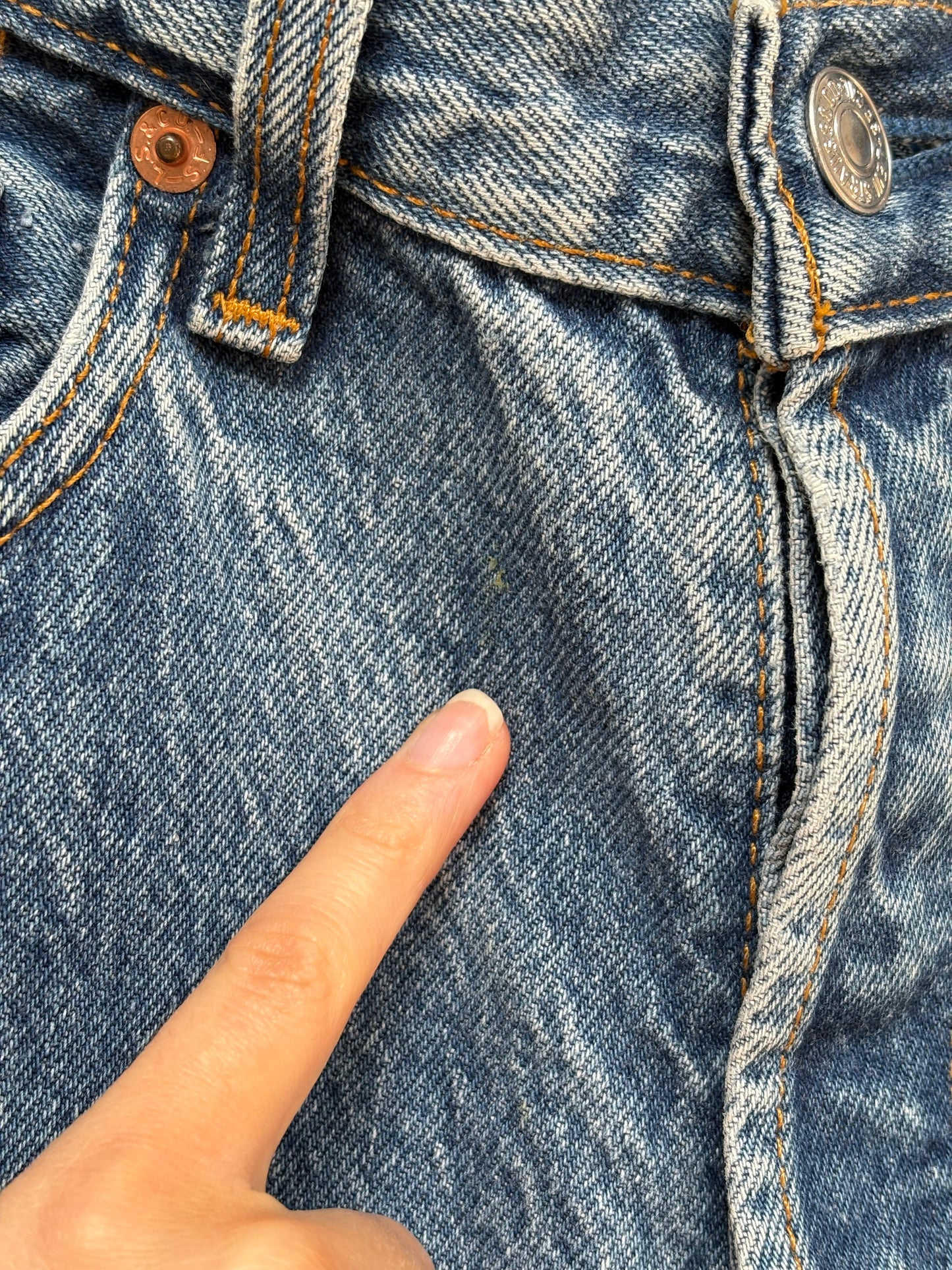 1990s 'Levi's' 501 Straight Leg Jeans with Thrashed Hems