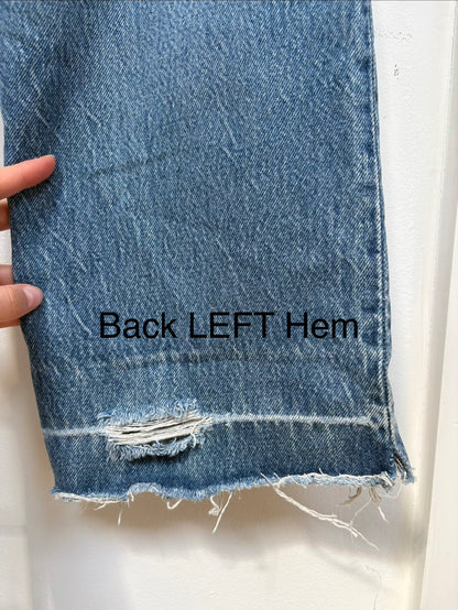 1990s 'Levi's' 501 Straight Leg Jeans with Thrashed Hems