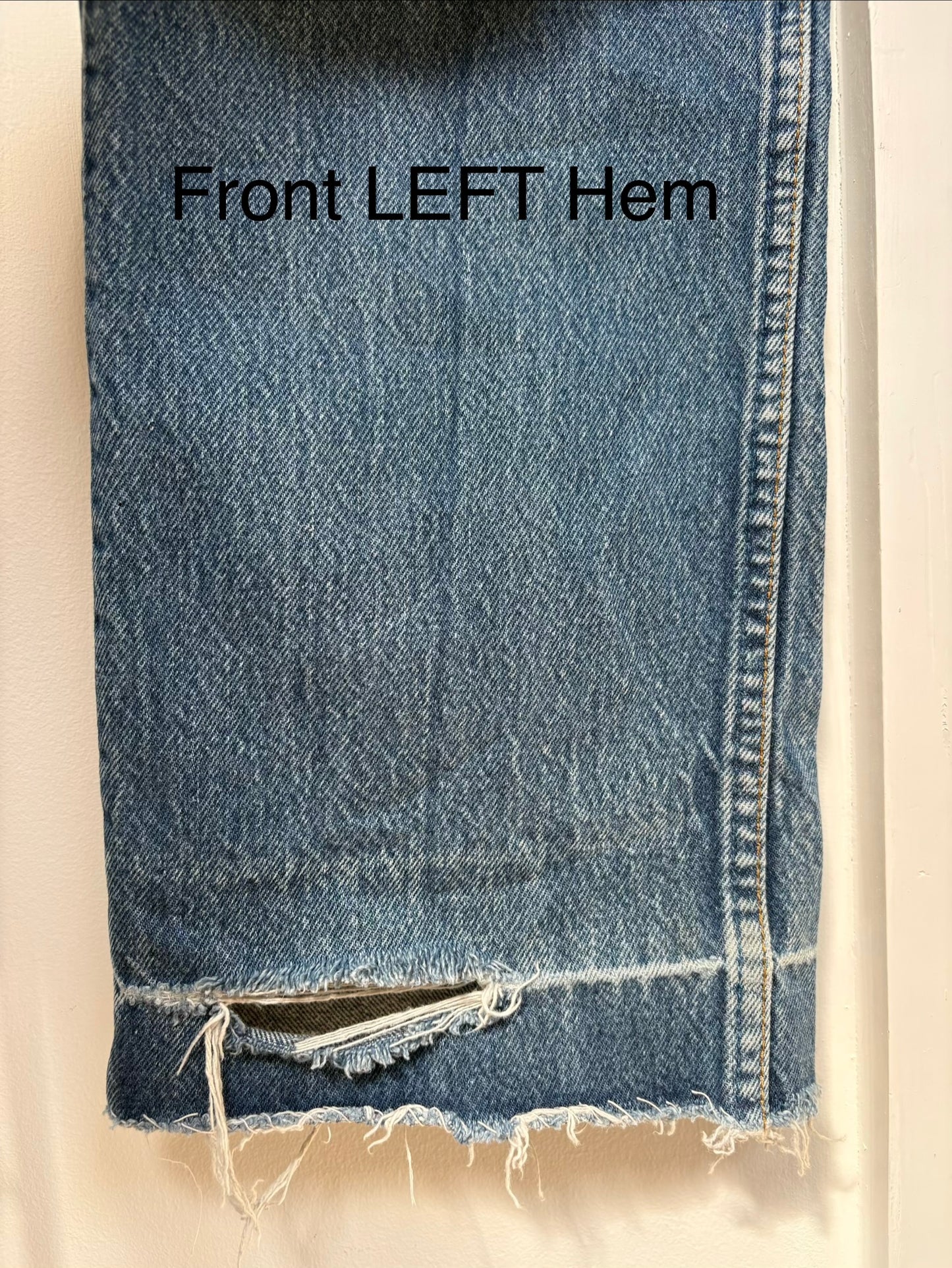 1990s 'Levi's' 501 Straight Leg Jeans with Thrashed Hems