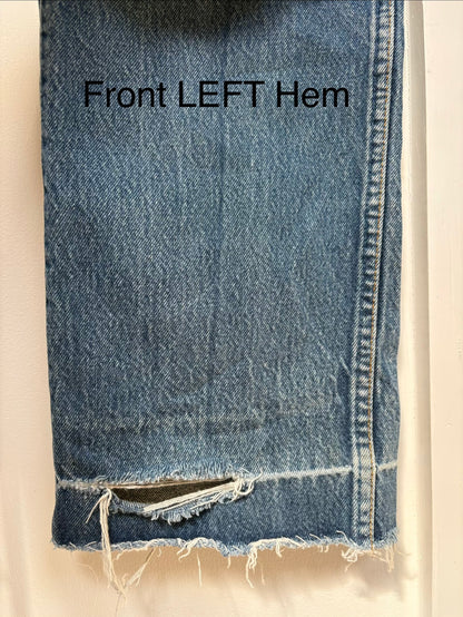 1990s 'Levi's' 501 Straight Leg Jeans with Thrashed Hems
