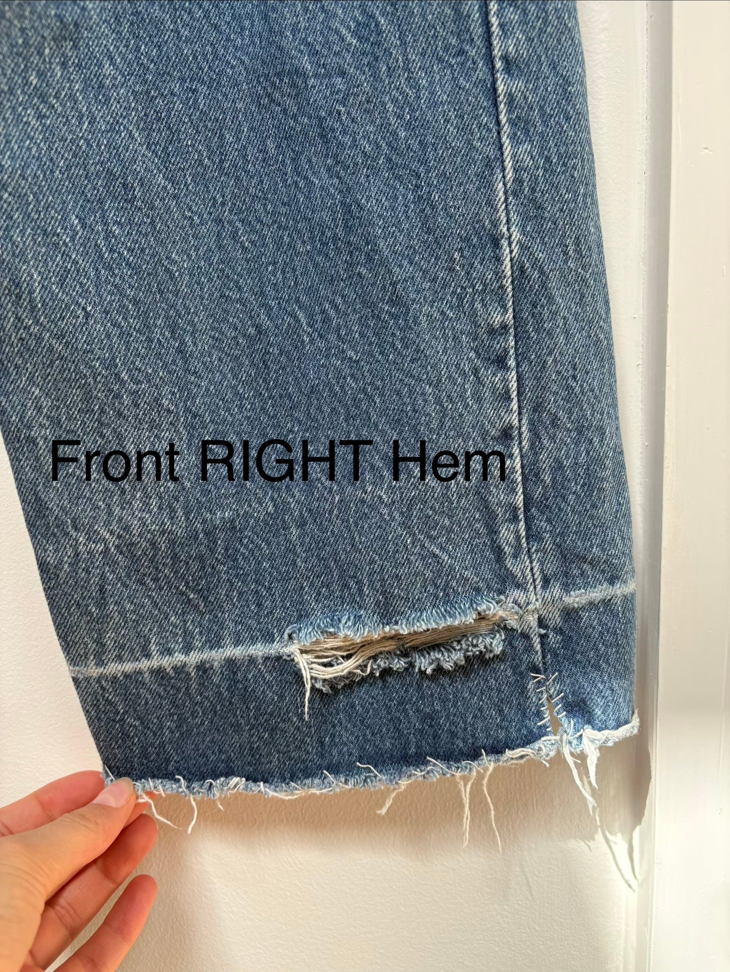 1990s 'Levi's' 501 Straight Leg Jeans with Thrashed Hems