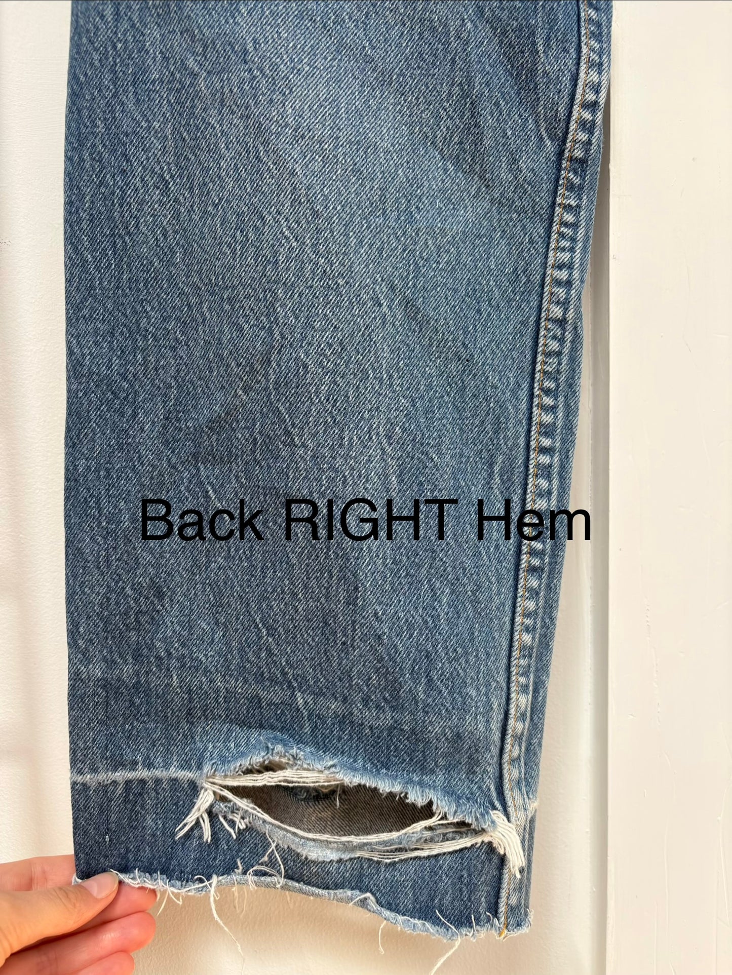 1990s 'Levi's' 501 Straight Leg Jeans with Thrashed Hems