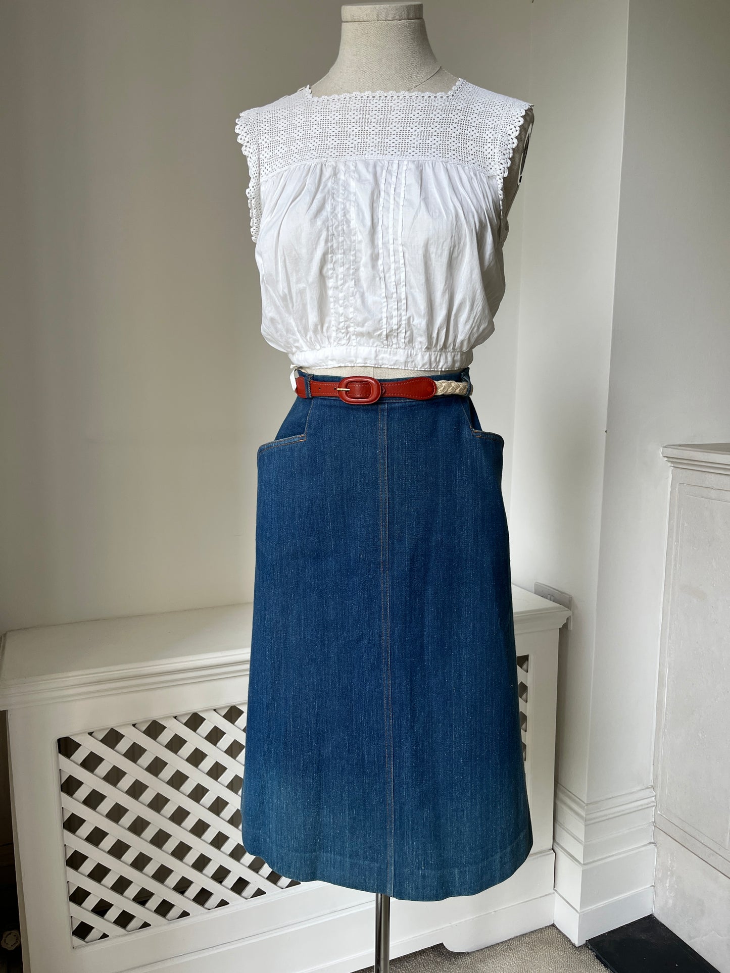 1970s 'Apawe' Denim Skirt