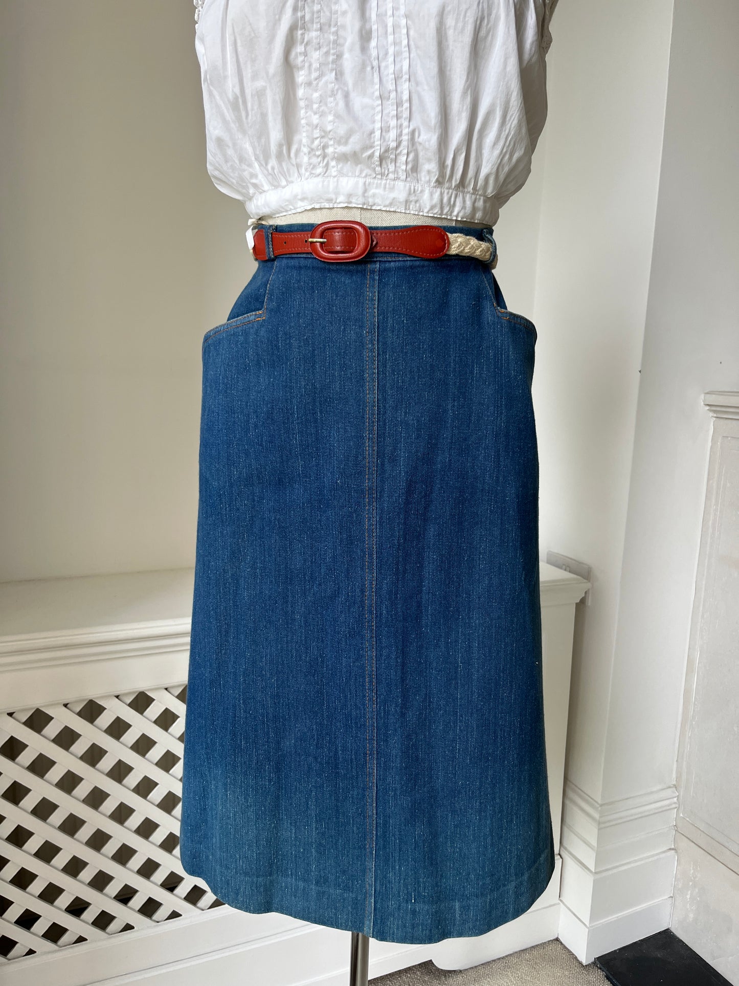 1970s 'Apawe' Denim Skirt