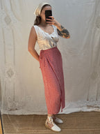 1990s Gingham Wrap Skirt