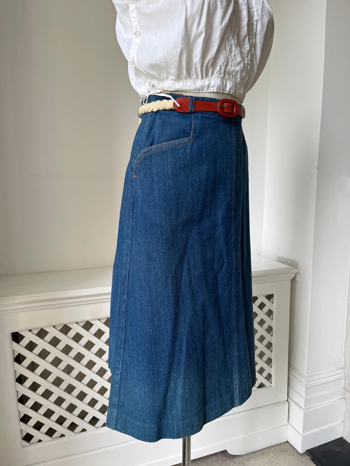 1970s 'Apawe' Denim Skirt