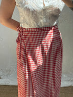 1990s Gingham Wrap Skirt