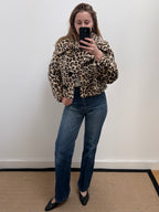 1960s Faux Fur Leopard Print Jacket
