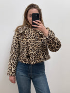 1960s Faux Fur Leopard Print Jacket