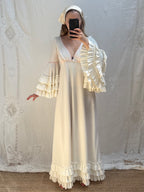 1970s Dress with Ruffle Sleeves