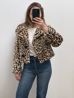 1960s Faux Fur Leopard Print Jacket