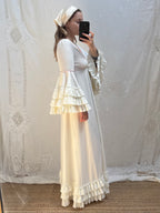 1970s Dress with Ruffle Sleeves