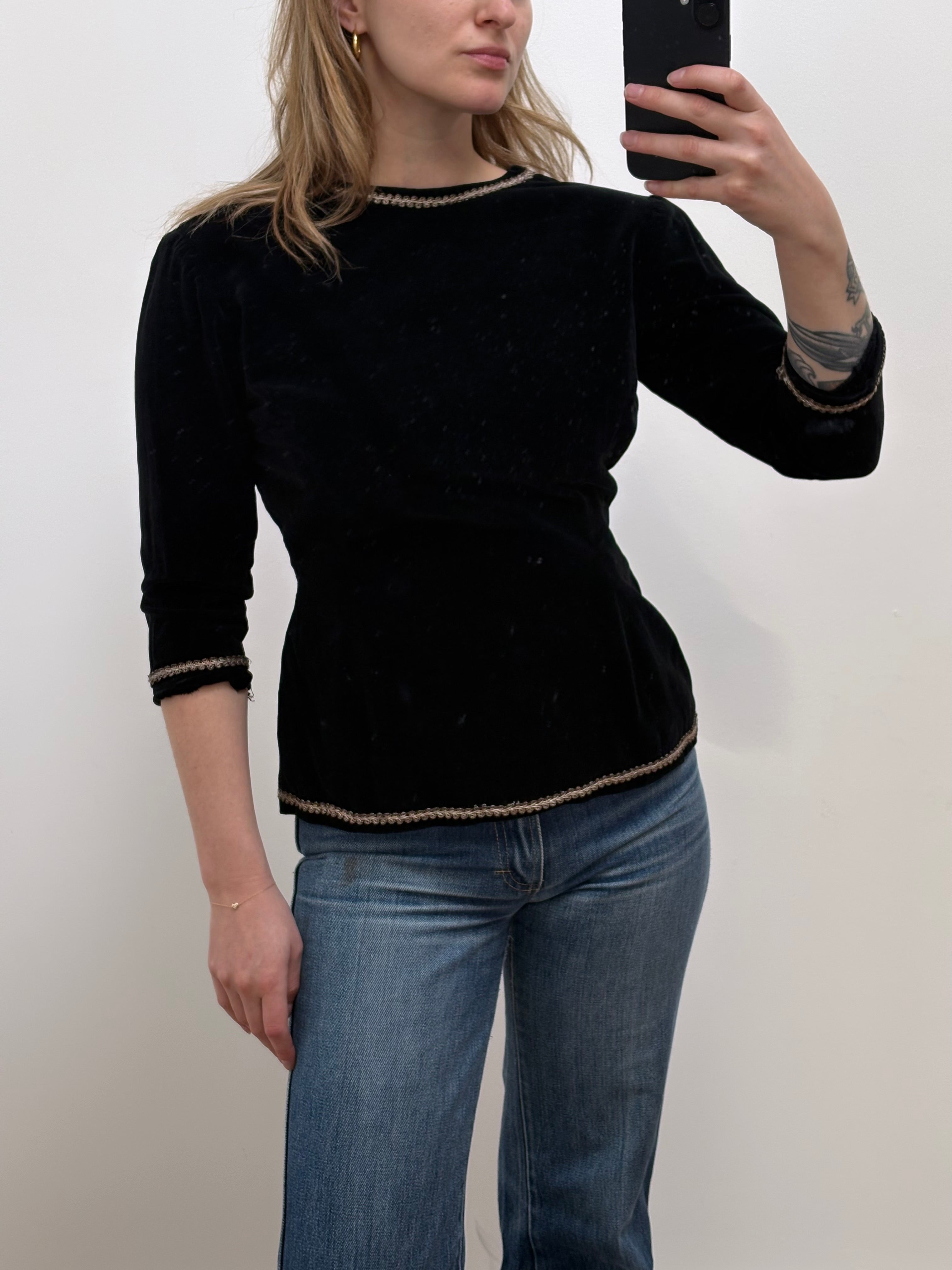 1960s Velvet Blouse