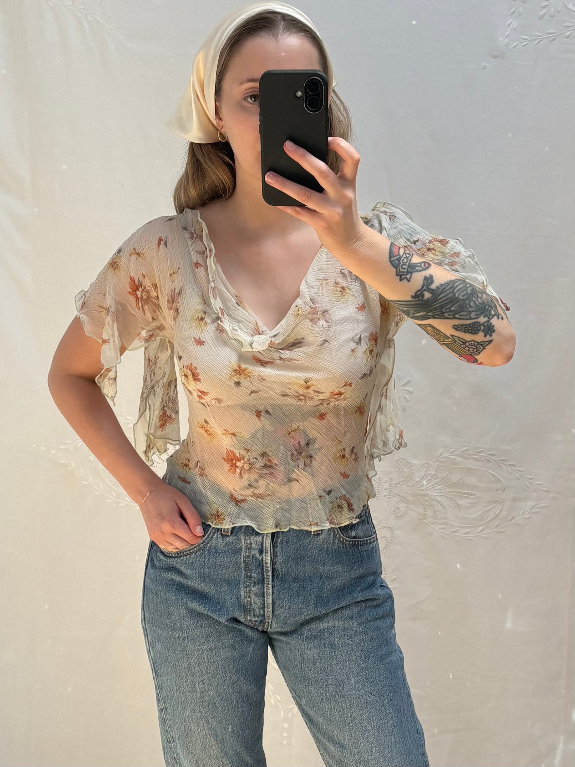 2000s Pure Silk Cowl Blouse