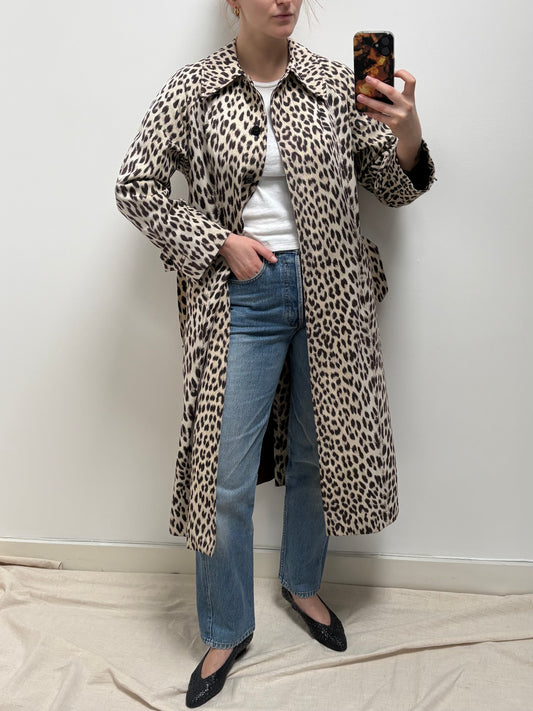 1970s Royal Blizzand Leopard Print Trench
