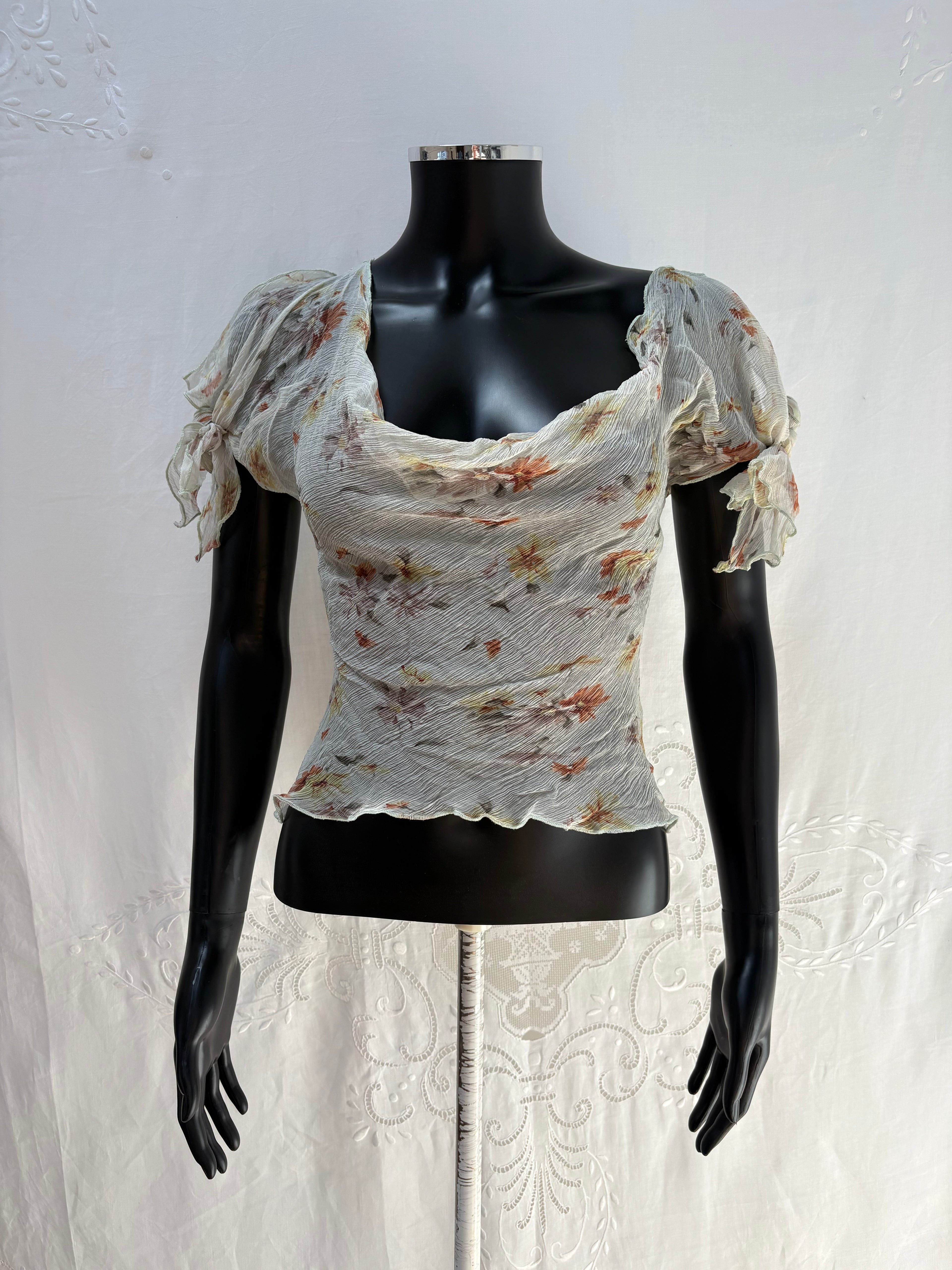 2000s Pure Silk Cowl Blouse