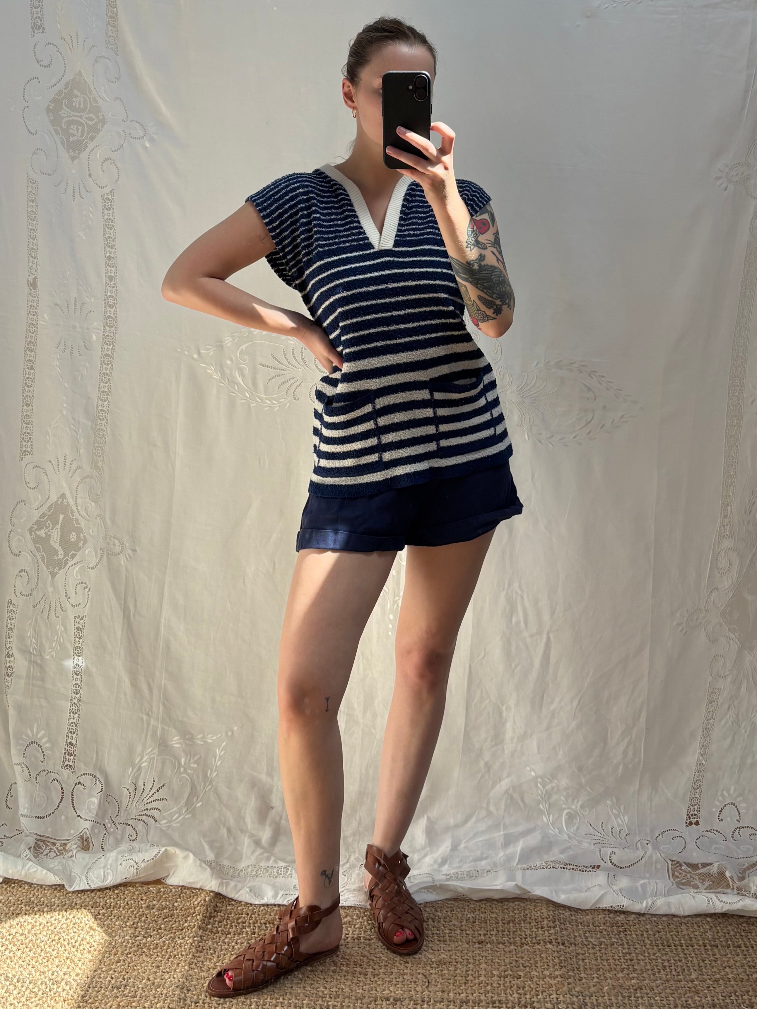 1960s Stripe Knit Blouse
