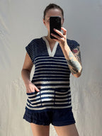 1960s Stripe Knit Blouse