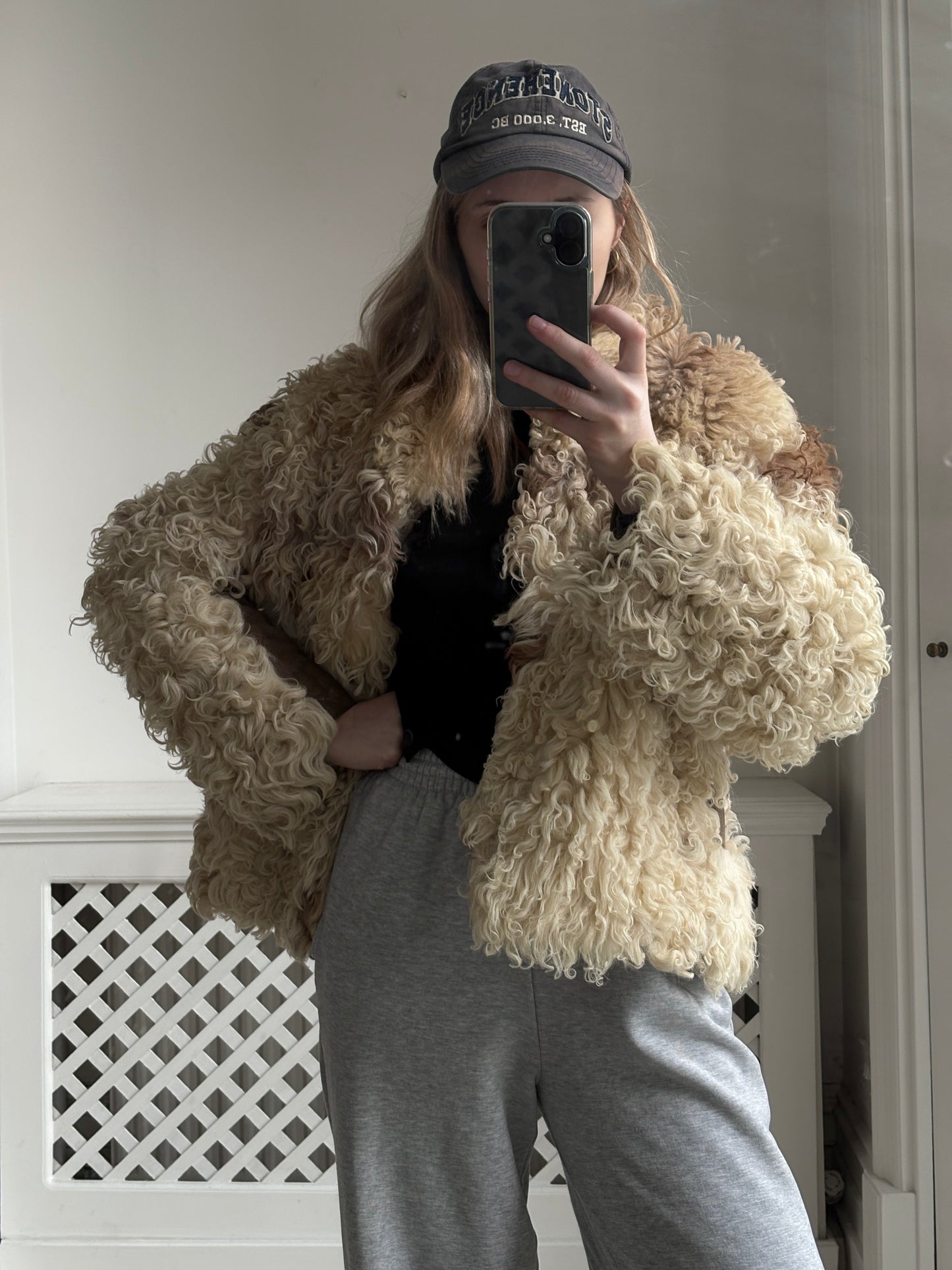 1970s Brown and Cream Sheepskin Coat