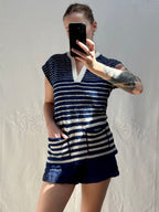 1960s Stripe Knit Blouse