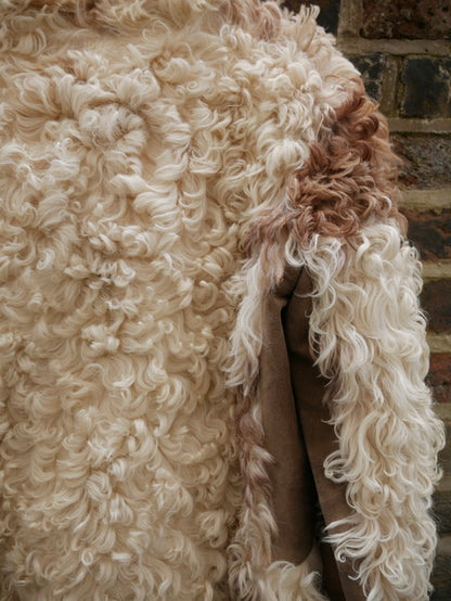 1970s Brown and Cream Sheepskin Coat
