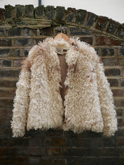 1970s Brown and Cream Sheepskin Coat