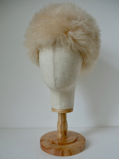 1970s Cream Sheepskin Box Hat