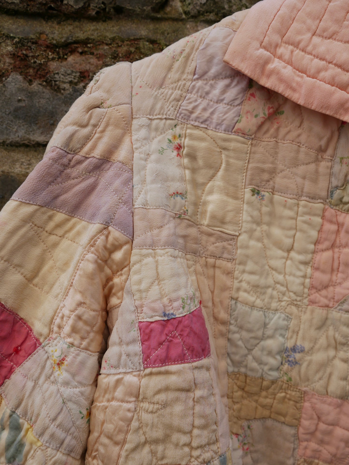 1940s *rare* Antique Patchwork Bed Jacket
