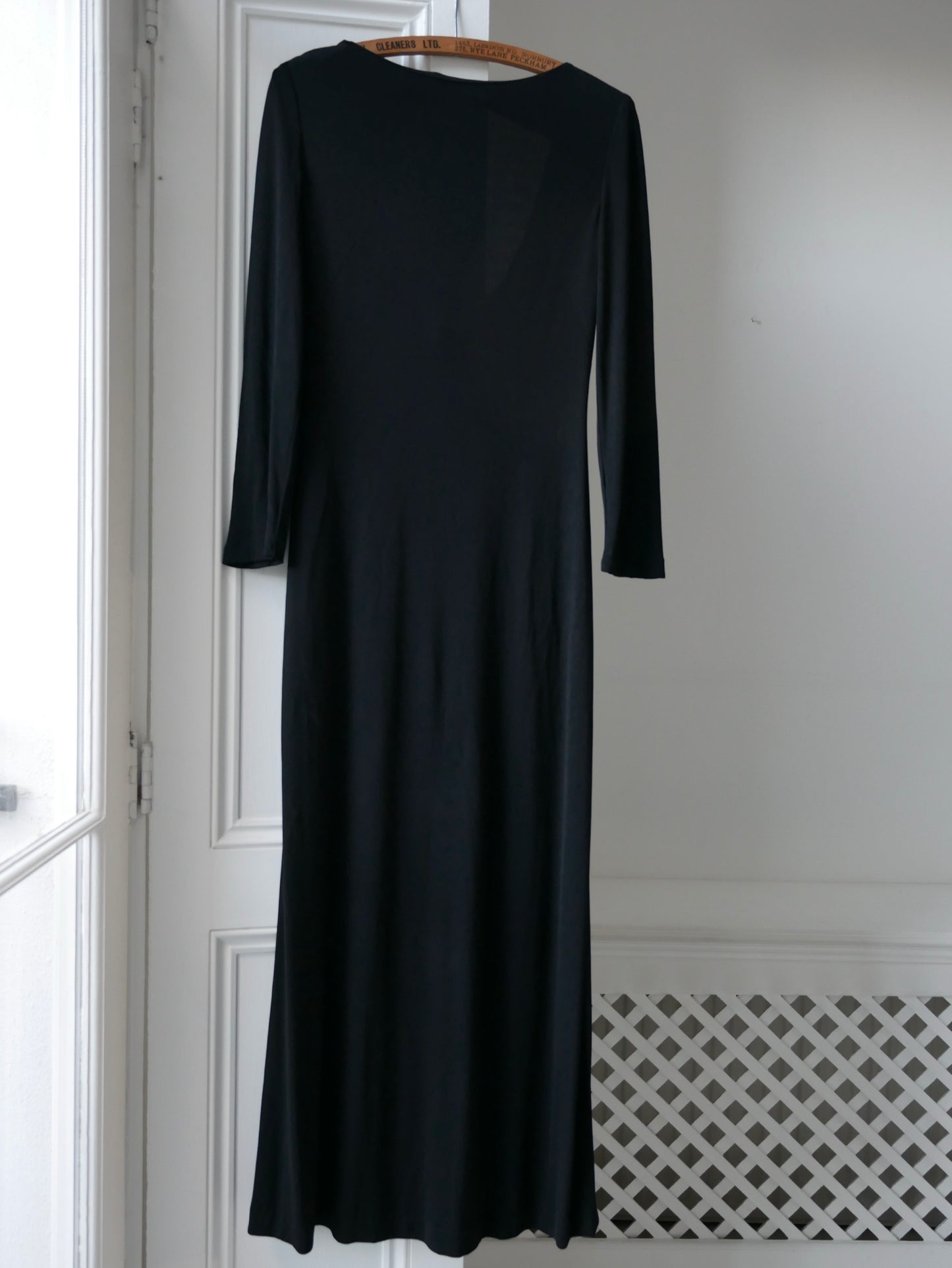 1990s Boatneck Column Dress with Cowl Back