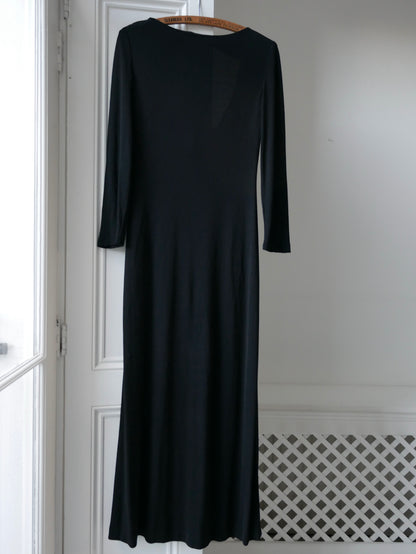 1990s Boatneck Column Dress with Cowl Back