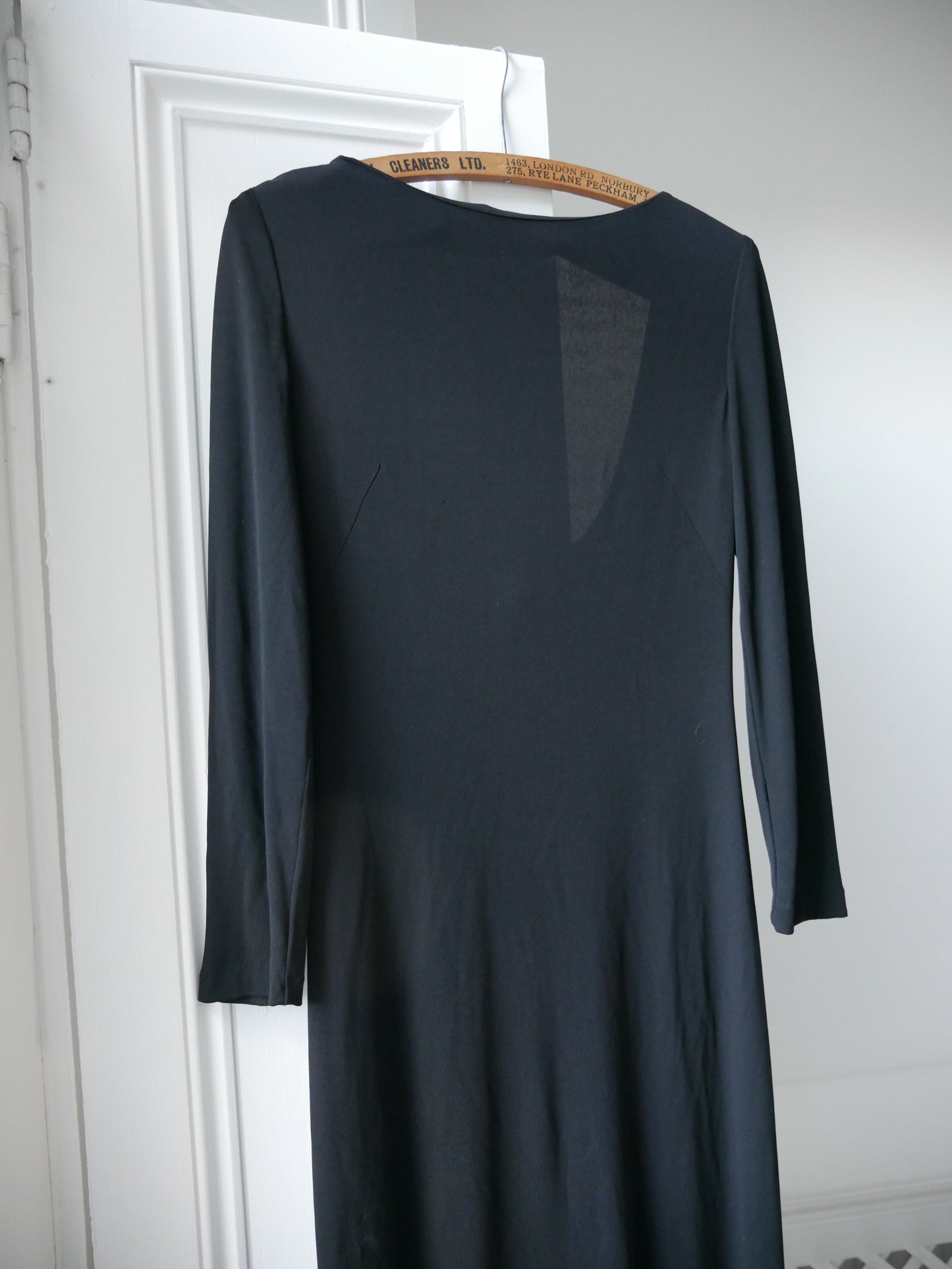 1990s Boatneck Column Dress with Cowl Back