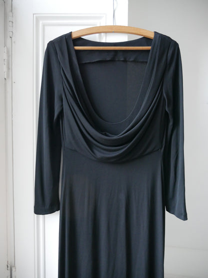 1990s Boatneck Column Dress with Cowl Back