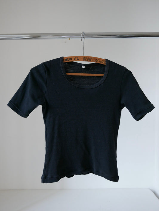 1970s Black Cotton Tee