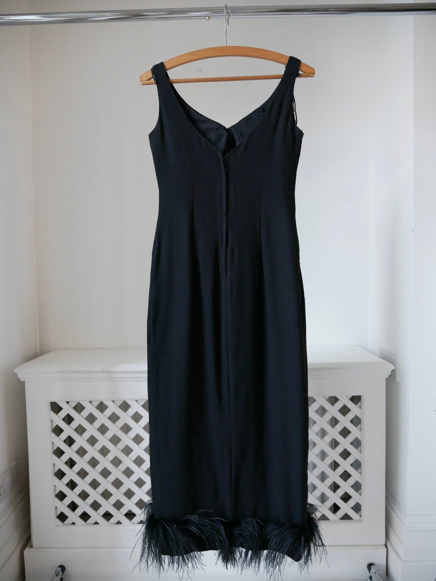 1960s 'Blanes' Wiggle Dress with Feather Hem