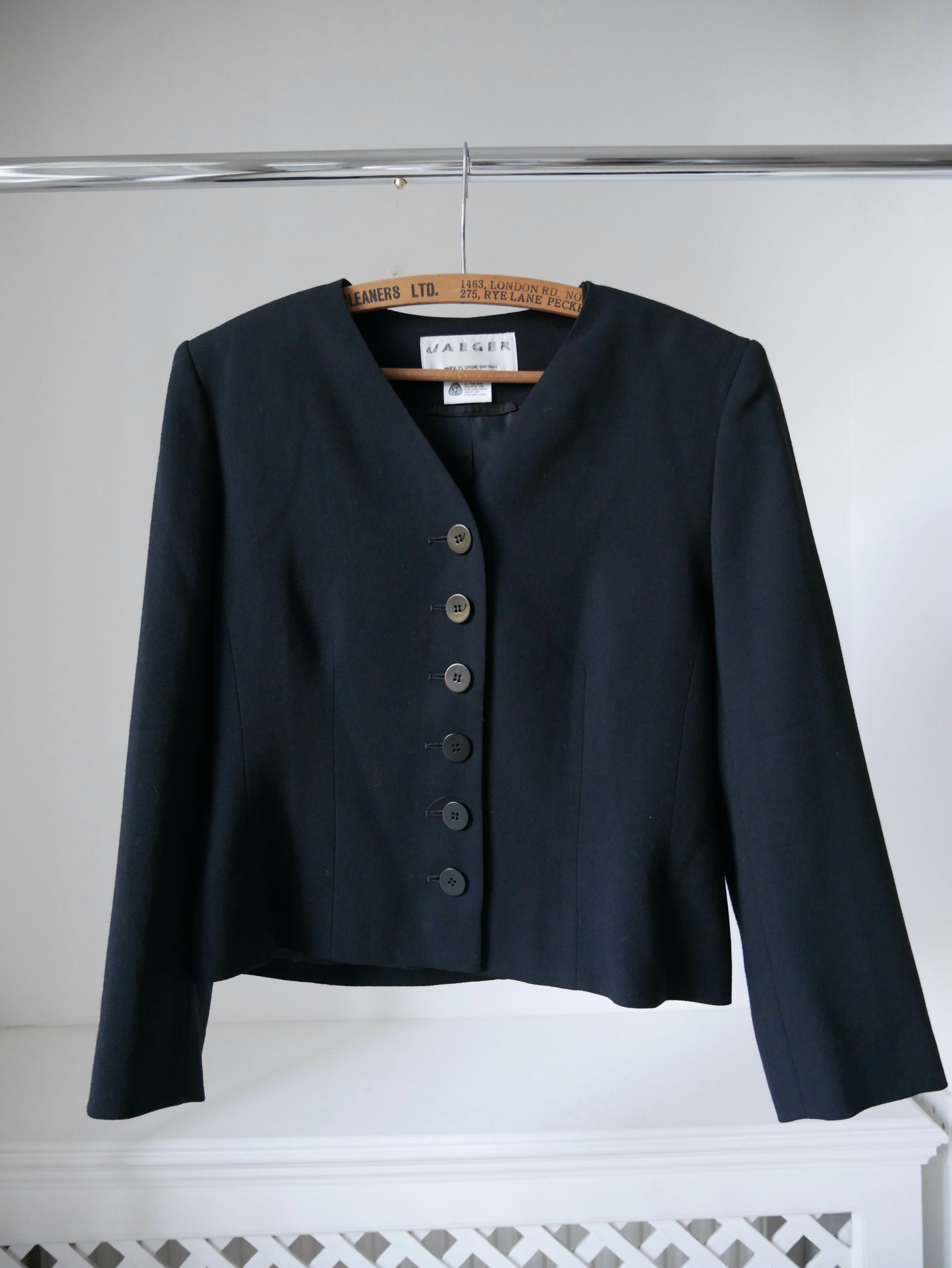 1980s 'Jaeger' Wool Black Blazer