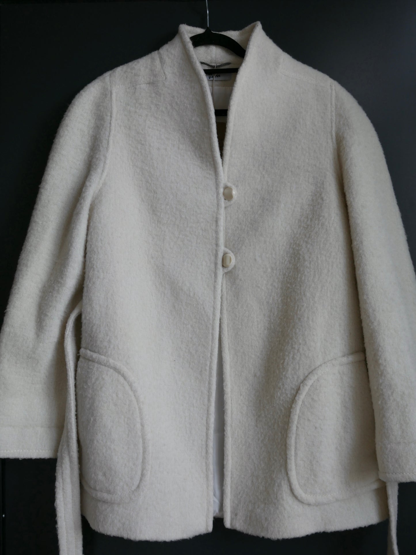 1970s 1980s Wool Blend White Coat